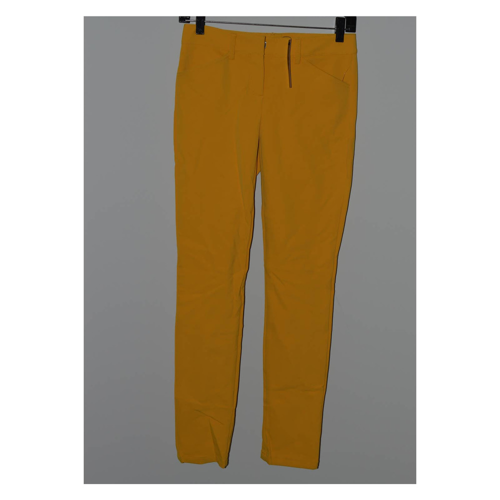 New Theory Mandatory Belisa Saffron Yellow Mustard Pants Slacks Stretchy 2